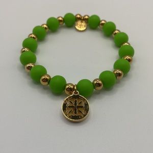NWOT Rustic Cuff Erin Gold Lime Green Bracelet